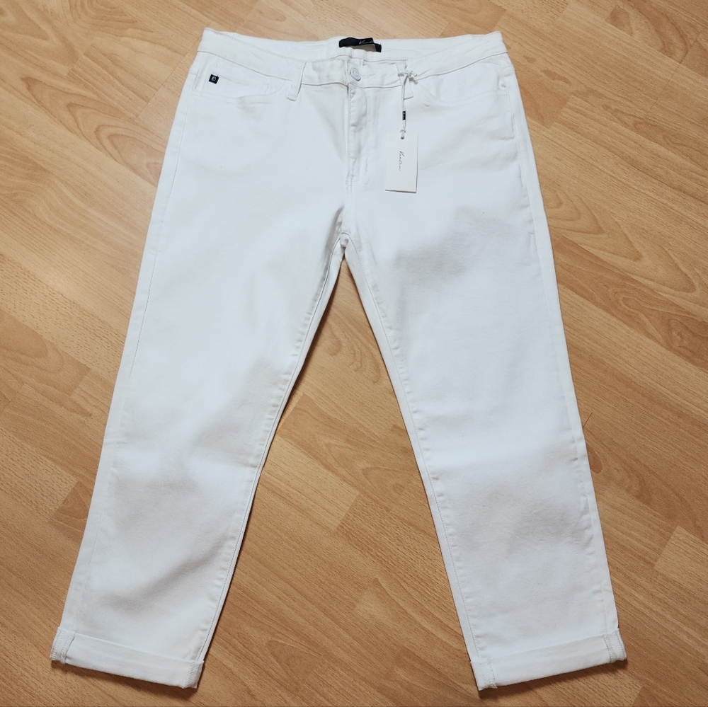 NWT KanCan White Stretch Denim Jeans Size 13 (27" Inseam Uncuffed)